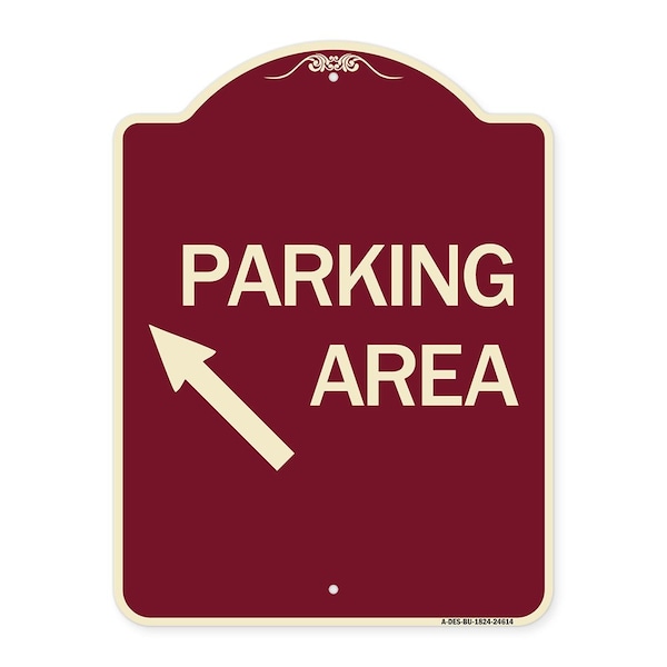 Signmission Parking Area Up Left Arrow Symbol Heavy-Gauge Aluminum Architectural Sign, 24" x 18", BU-1824-24614 A-DES-BU-1824-24614 - main